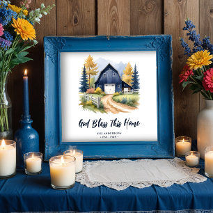 Exquisite Blue Rustic Barn Classic Farmhouse Stil Poster