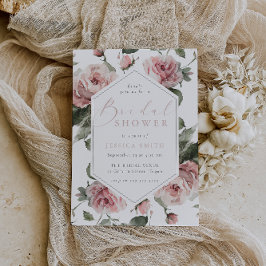 Exquisite Blush Floral Bridal Shower  Inbjudningar