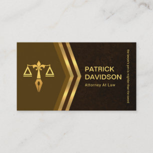 Exquisite Brown Grunge Guld Arrow Legal Consultant Visitkort