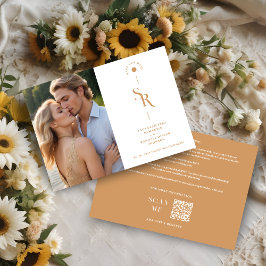 Exquisite Chic Minimalist Golden Wedding Initials Spara Datumet