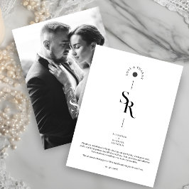 Exquisite Chic Minimalist White Wedding Initials Tack Kort