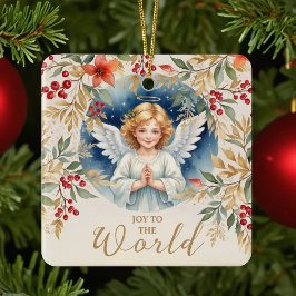 Exquisite Christmas Angel Flowers Victorian  Julgransprydnad Keramik