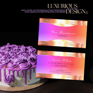 Exquisite Colorful with Ro Guld Gräns Glamor Visitkort