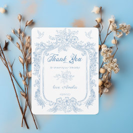Exquisite Dusty Blue Baroque Ram Baby Shower Tack Kort