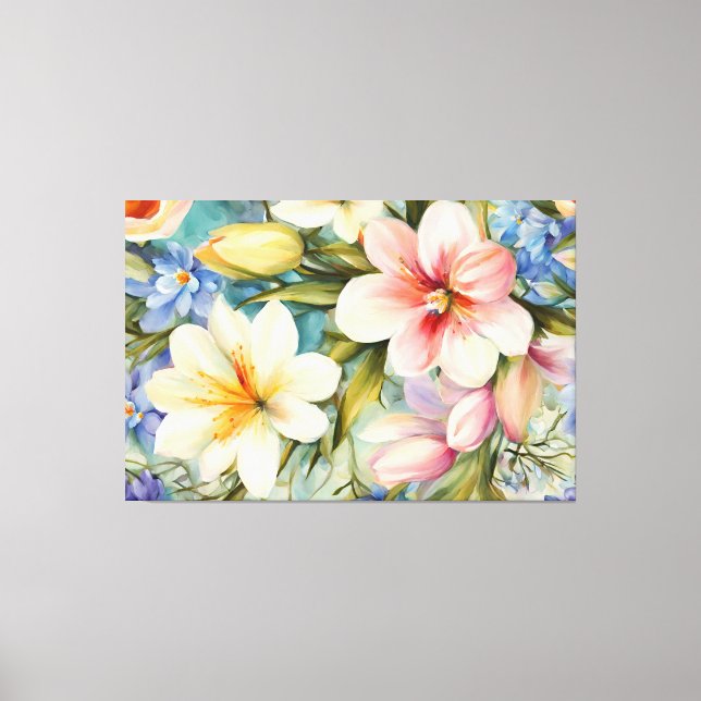 Exquisite Elegant Vår blommor. Färgning Canvastryck (Framsida)