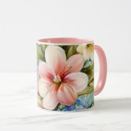 Exquisite Elegant Vår blommor. Färgning Mugg