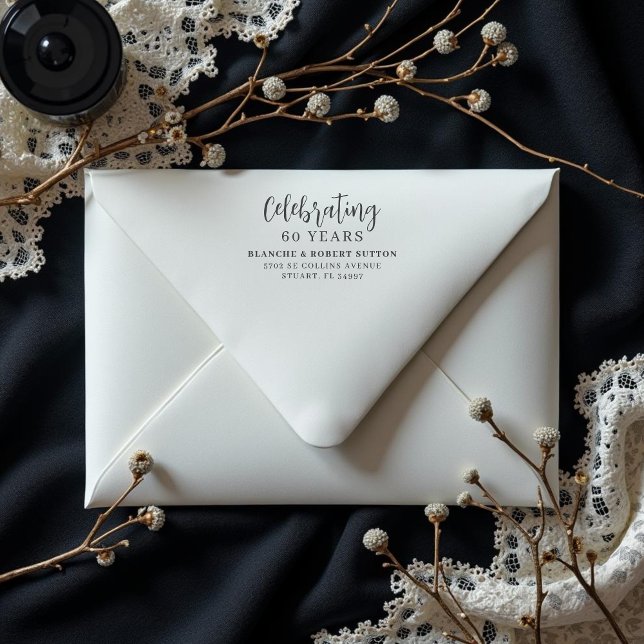 Exquisite Elegant Wedding Anniversarie Address Stämpel (Exquisite Elegant Wedding Anniversarie Address Rubber Stamps.)