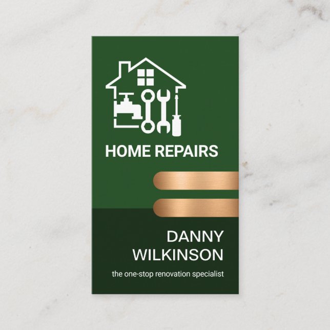 Exquisite Emerald Lagrar Bronze Tabs Visitkort (Framsida)