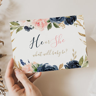 Exquisite Fall Blommigt Baby Gender Reveal Poster