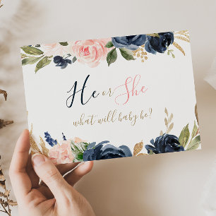 Exquisite Fall Blommigt Baby Gender Reveal Poster