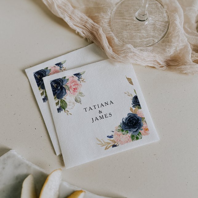 Exquisite Fall Blommigt Bröllop Napkin Pappersservett (Skapare uppladdad)