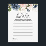 Exquisite Fall Blommigt Bucket-listkort Vykort<br><div class="desc">De här krävande filtkorten för fallande blommigt är perfekten för ett tropiskt bröllop eller en möhippa. Utformningen skildrar handritade ,  mörk blått och marina vitmiblommor,  inspirerande elegans,  klass och naturskönhet. Bucket List-skylten säljs separat.</div>