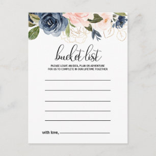 Exquisite Fall Blommigt Bucket-listkort Vykort