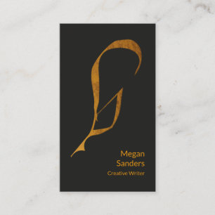 Exquisite Faux Guld Feather Pen Kreativ Writer Visitkort