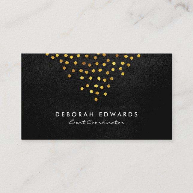 Exquisite Faux Leather Golden Specks Visitkort (Framsida)