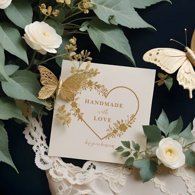 Exquisite Floral Heart Shape Wreath Handmade Love Stämpel (Exquisite Floral Heart Shape Wreath Handmade with Love Quote Rubber Stamps for Handymarkers.)