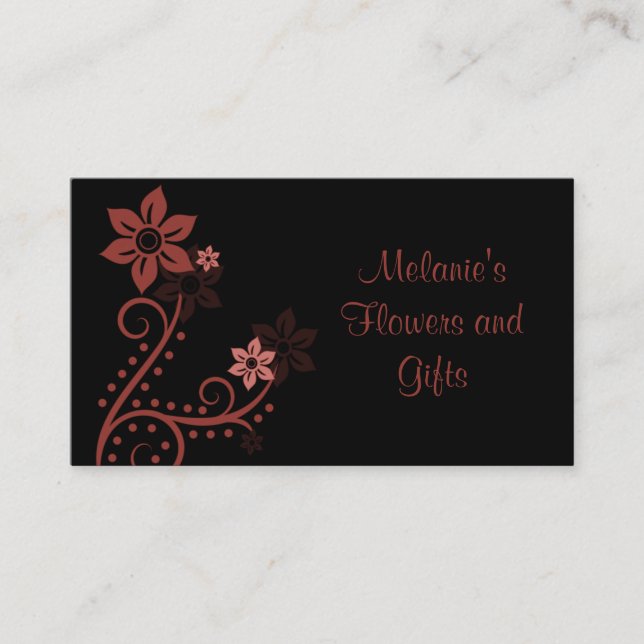 Exquisite Flowers, Affärskort, Cabernet Visitkort (Framsida)