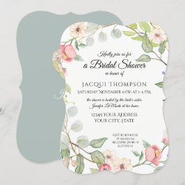 Exquisite Foliage Silver Sage Vild Ro Watercolor Inbjudningar