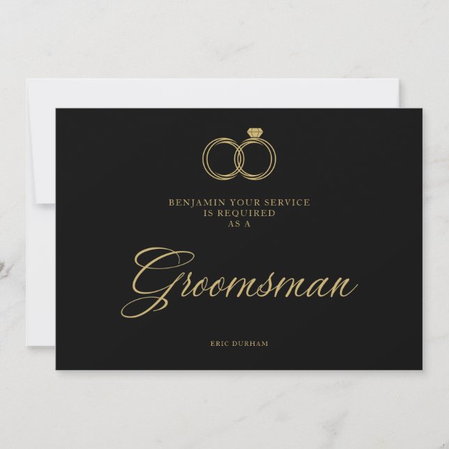 Exquisite Gold Wedding Rings Trendy Groomsman  (Framsida)