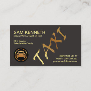 Exquisite Grått Guld Taxi Signage Taxi Driver Visitkort