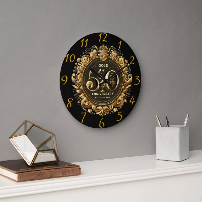 Exquisite Guld 50-årsdagen Stor Klocka (Kontor)