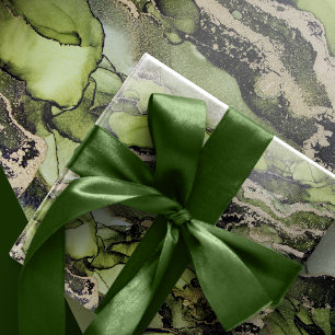 Exquisite Jade Grönt Guld Black Alcohol Bläck Presentpapper