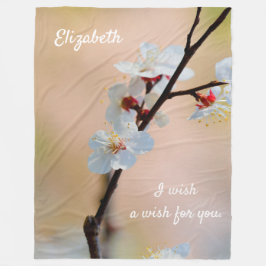 Exquisite Japansk Apricot Flowers Fleecefilt