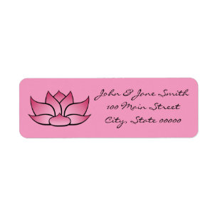 Exquisite Lotus i rosa returadressetikett Returadress Etikett