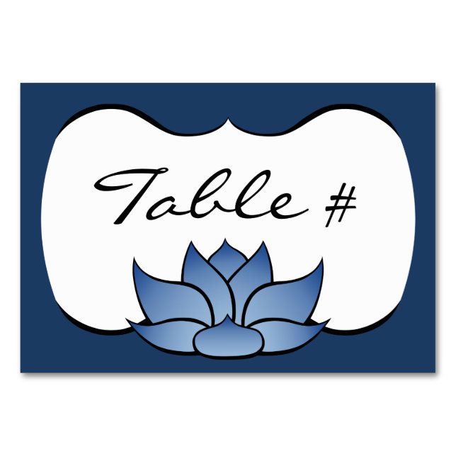 Exquisite Lotus in Blue Bord Card Bordsnummer (Framsidan)