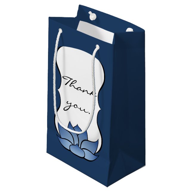 Exquisite Lotus in Blue Gift Bag (Framsidan Vinklad)