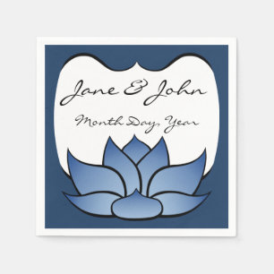 Exquisite Lotus in Blue Napkins Pappersservett