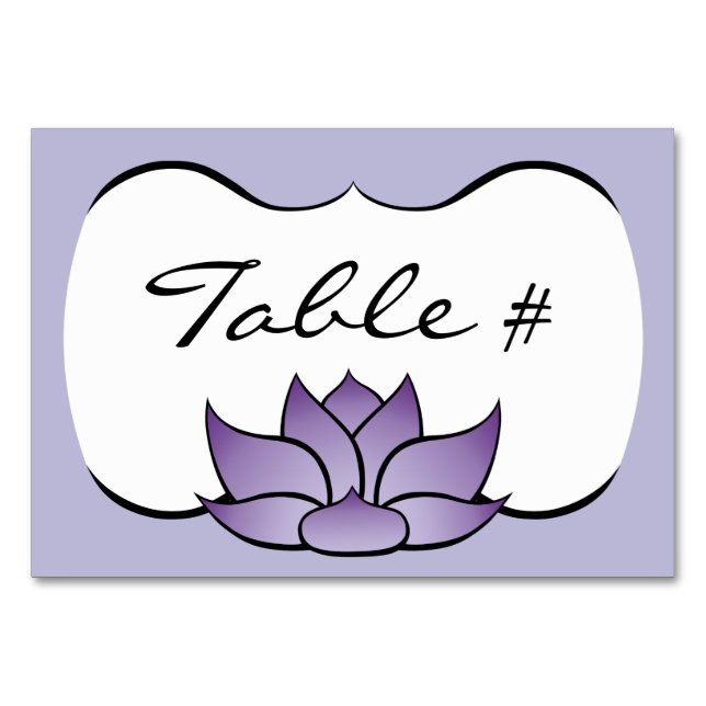 Exquisite Lotus in Lila Bord Card Bordsnummer (Framsidan)