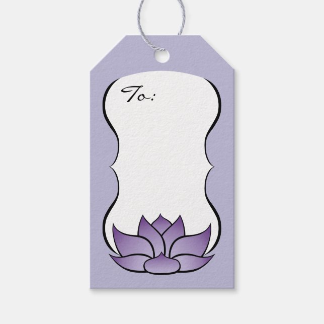 Exquisite Lotus in Lila Gift Märkre Presentetikett (Framsidan)