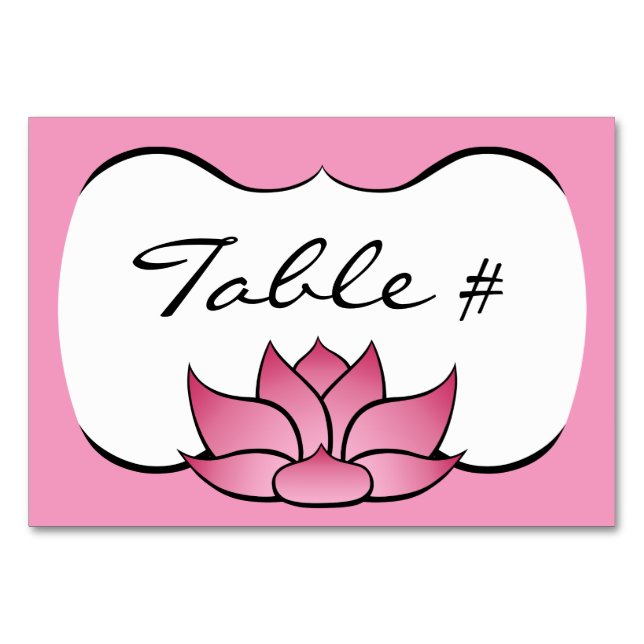 Exquisite Lotus in Rosa Bord Card Bordsnummer (Framsidan)