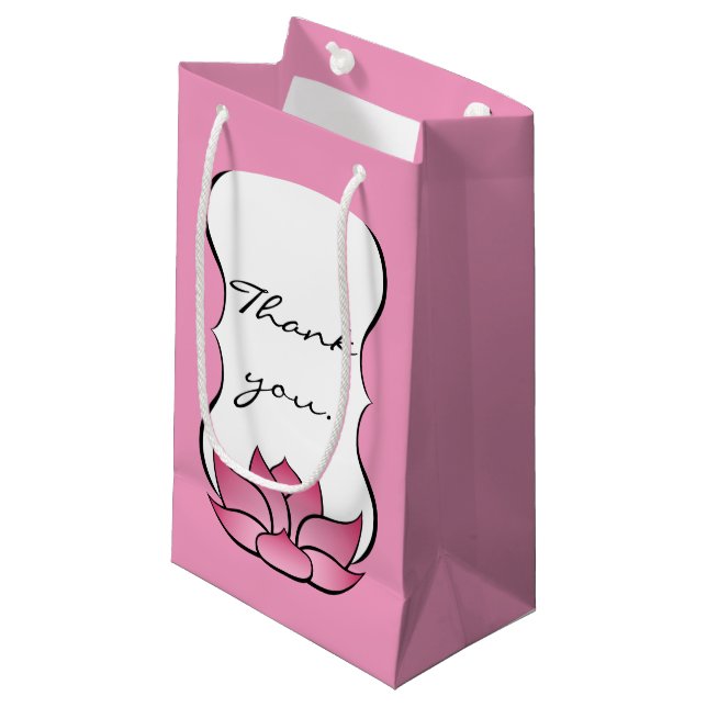 Exquisite Lotus in Rosa Gift Bag (Framsidan Vinklad)