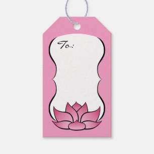 Exquisite Lotus in Rosa Gift Märkre Presentetikett
