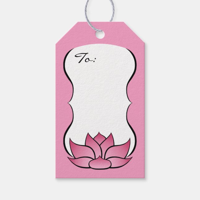 Exquisite Lotus in Rosa Gift Märkre Presentetikett (Framsidan)