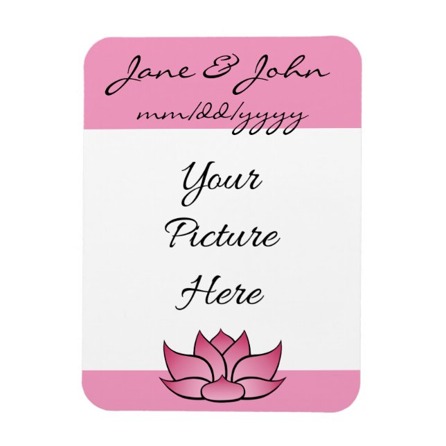Exquisite Lotus in Rosa Spara-the-Date Magnet (Vertikal)
