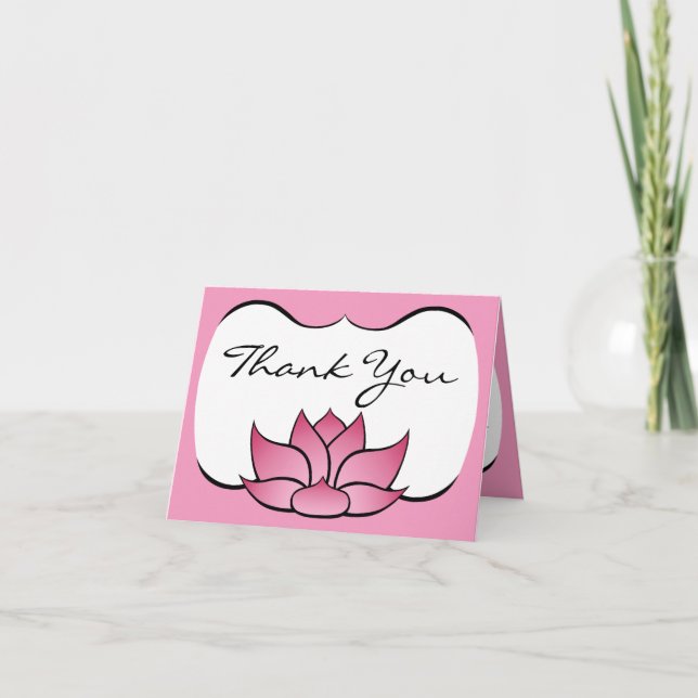 Exquisite Lotus in Rosa - tack för ditt kort (Framsida)