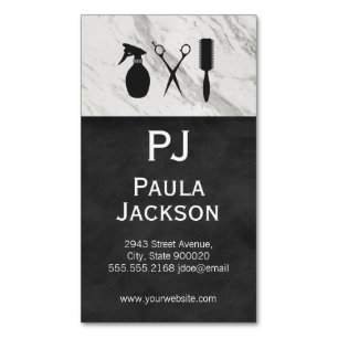 Exquisite Lux Struktur Monogram och Marble Trim Magnetiska Visitkort