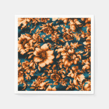 Exquisite Luxurious Golden Flowers, Löv på Blue