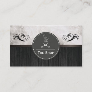 Exquisite Marble Wood Trim Barber Visitkort