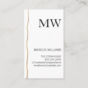 Exquisite Mark / White Sleek / Monogram Visitkort
