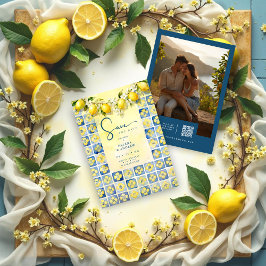 Exquisite Mediterranean Tiles Floral Lemons Photo Spara Datumet