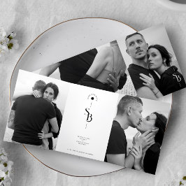 Exquisite Minimalist Black White Wedding 4 Photos