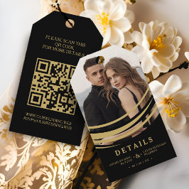 Exquisite Modern Golden Abstract Geometric Shape Presentetikett