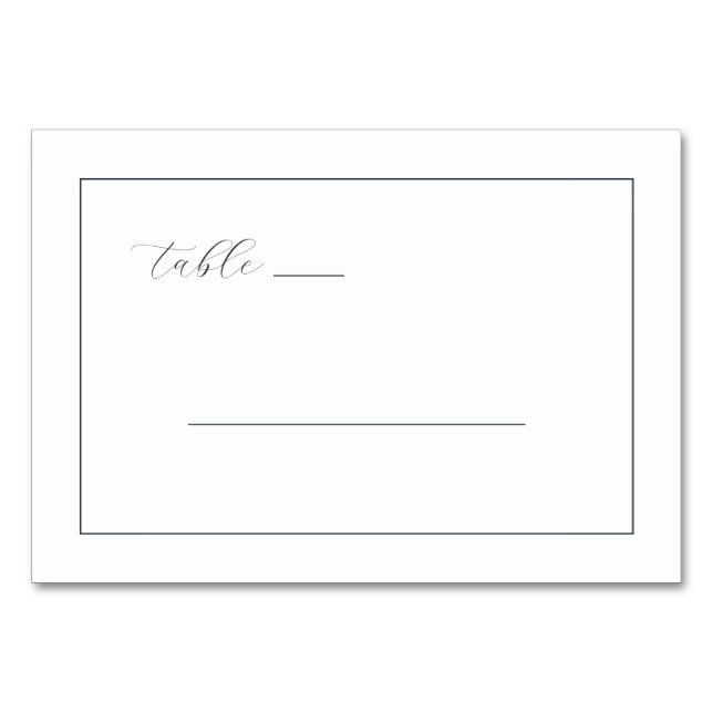 Exquisite Navy Calligraphy Table Bordsnummer (Framsidan)