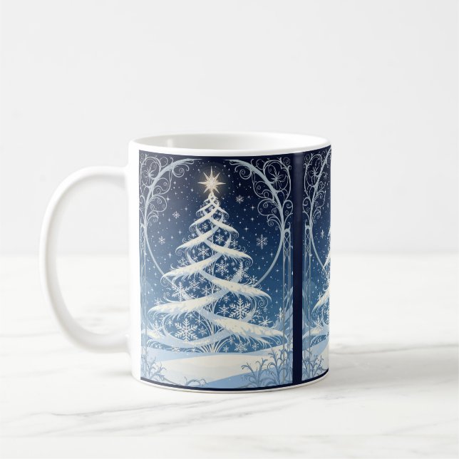 Exquisite Ornate Christmas Yule Tree Kaffemugg (Vänster)
