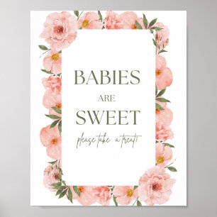 Exquisite Peach Blommigt Spädbarn är Sweet Poster