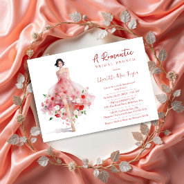 Exquisite Pink Floral Tulle Model Bridal Shower Inbjudningar